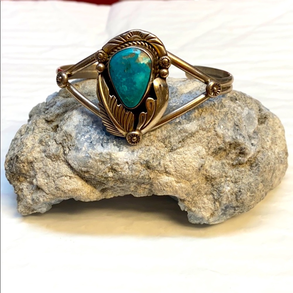 Navajo Sterling and Turquoise Cuff Bracelet
